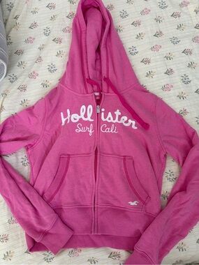 Hollister Hot Pink Hooded Zip Sweatshirt